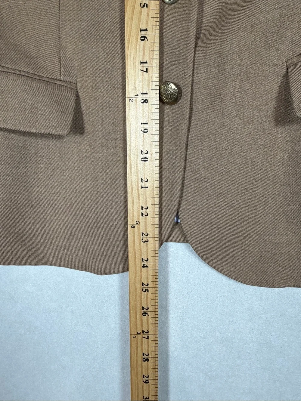 J. Crew Women's Gold Button Size 10 Wool Blend Camel Brown Tailored Blazer